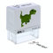 STEMPEL-FABRIK – Personalisierter Kinderstempel mit Namen & Adresse – Namensstempel für Kinder mit Motiv Dinosaurier – Adressstempel für Schüler/Schule & Kindergarten als Geschenk