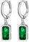 Suplight 925 Sterling Silber Mai Birthstone Hoop Dangle Ohrringe erstellt Smaragd grün Kristall Ohrringe für Frauen baumeln
