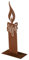 RiloStore Rost Flamme 30cm Metall Aufsteller Flammen Gartendeko Kerzen Dekostecker rostige Weihnachtsdeko Metallkerzen Rostkerzen Deko Rostbraun Metallflamme…