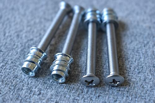 Chrome Bolt-On Neck Guitar Machine Screws and Inserts for Strat, Tele and Bass (M5-45 mm)