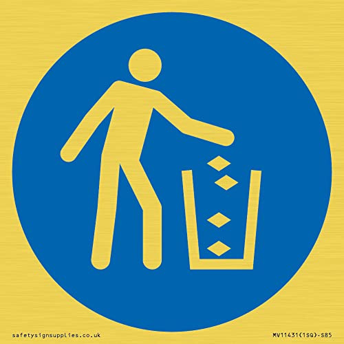 Mandatory: Use litter bin Sign - 85x85mm - S85