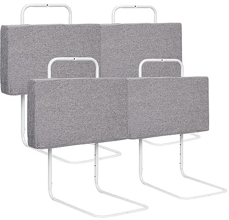Tubiaz Bettgitter rausfallschutz Bett 4x50cm 5-Loch Höhenverstellbar Bettschutzgitter für Kinder Bett Rausfallschutz Kinder, Kinderbettgitter Familienbett für Kinderbett (200cm,Leinen Grau)