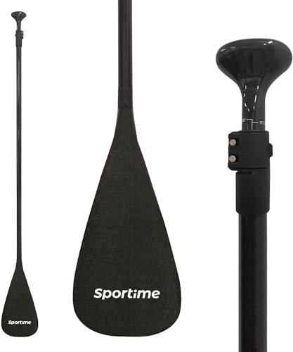 Sportime Paddel | Full Carbon 2022 | Nur 650g | M-L Blattgröße | 3-teiliger Aufbau | Verstellbares Schaftsystem | Anti-Twist | 218cm Länge