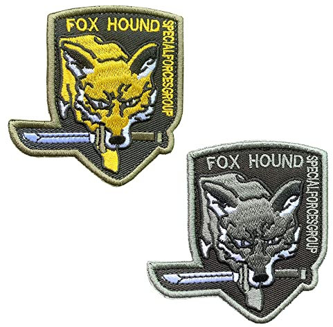 2 St. FOX HUND Taktisch Service Hund Emblem Bestickter Gestickt Abzeichen Militär Armee-Hund Polizei-Hund Patch für Mittelgroße und Große Hunde Weste Harness Kleidung -9x6.5cm