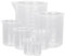 AKHTART 7 Pack Plastic Measuring Jugs, Transparent Lab Graduated Beakers, Heat Resistant Mixing Cups Set, Multipurpose Liquid Measure Tool 50ml 100ml 150ml 200ml 250ml 500ml 1000ml