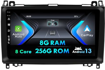 Android 14 Autoradio für Mercedes Benz W639/Vito/Viano/W906/Sprinter/W169/W245 GPS|Kamera|9 Zoll | 8G+256G|Unterstützung DAB/WiFi/BT5.0/USB/MirrorLink/SWC/FM/360 Kamera