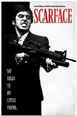 ZHONGYUTONG Scarface Poster Scarface Film Leinwand Kunstdruck al Pacino Tony Montana Porträt Bild Gemälde für Schlafzimmer Wohnzimmer Heimdekoration (Kein Rahmen, 20x25cm)