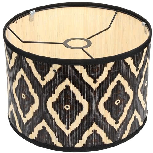 OSALADI Pantalla de lámpara de tambor vintage de repuesto de tela pantallas para lámparas de mesa, pantalla colgante decorativa negra