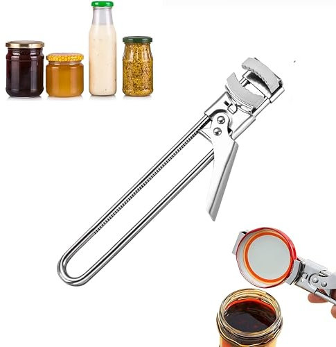 Deckelöffner, [UPGRADE] Sicherheits Dosenöffner,Edelstahl Glasöffner,Verstellbare Öffnungshilfe,Manueller Marmeladenglasflaschen, für Schraubgläser Küchenhelfer für Senioren Schwache Hände