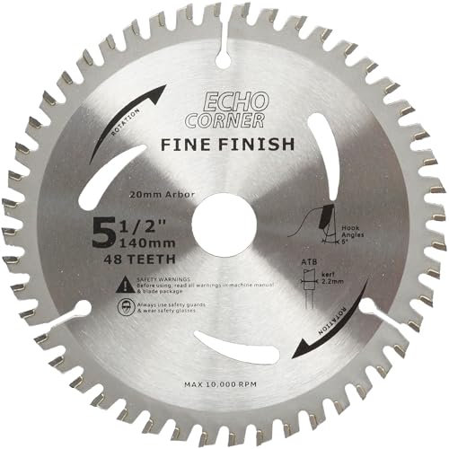 Echo Corner lame scie circulaire 140x20mm (wood) -lame de scie 140 avec 48 dents - lame scie circulaire Ø 140 mm