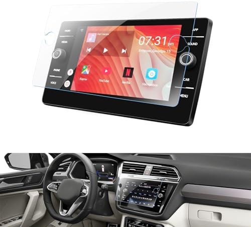 WEIPIN 8 Zoll Navigation Panzerglas Schutzfolie für VW Tiguan/Golf/T-ROC/Passat, GPS Navi Displayschutzfolie mit aus gehärtetem Glas 9H Kratzfest Anti-Fingerabdruck (Unterstützt nur Discover Media)