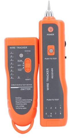 Underground Wire Tracker Detector for Cable Locator,Buried Wire Locator for Tracking Telephone Lines or LAN Cables, Multifunction Network Cable Tester with LED Light