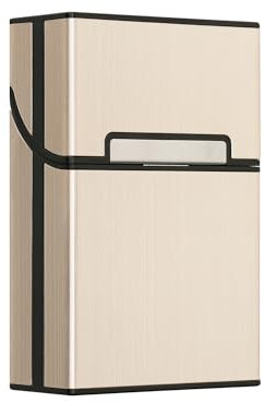 kwmobile Zigarettenetui Zigarettenbox Hülle für Zigaretten - Zigaretten Etui mit Magnetverschluss - Aluminium Beschichtung Gold
