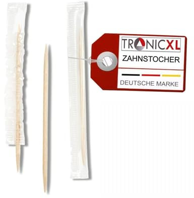 10.000 palillos de dientes envueltos individualmente, para gastronomía, bistró, accesorios de madera, palillos de dientes de madera