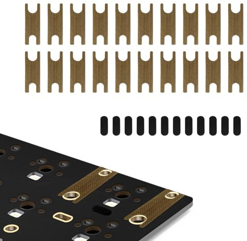 RUNJRX KEYBOARD PCB Stabilizer Switch Teflon Film Keyboard Stabilizer Switch Pads 20Pcs, Stabilizer Steel Wire EVA Pads 12Pcs(Yellow)
