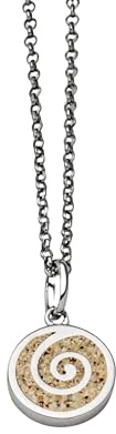 DUR Kollektion SANDSPIRALE, Anhänger, Kette, Lederband und Ohrstecker einzeln und in Sets, 925 Sterling Silber mit echtem Strandsand