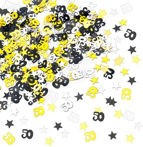 ALEGRE Glitzer Konfetti 50 Geburtstag Deko Gold, 500 Stk Deko 50. Geburtstag Mann, Streudeko 50 geburtstag Frau, Tischdeko 50 Geburtstag Mann Deko, Goldene Hochzeit Deko Tisch,Geburtstagsdeko 50 Jahre