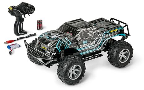 Carson 500404286 1:10 The Demolisher 100% RTR türkis - Ferngesteuertes Auto, Offroad Truggy, RC Auto, RC Offroader, RC Fahrzeug, RC Spielzeug