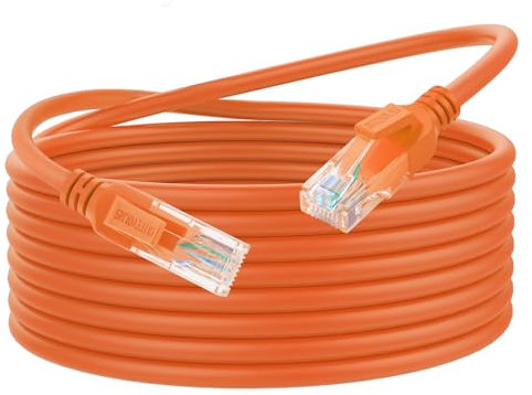 Dutevolns Ligiud Silicone Cat 6 Ethernet Cable 2M, Ultra Flexible Cat 6a Rj45 Cable, Soft Gigabit Lan Lead for Mac, PC, Router, Ps4/5 (Orange)