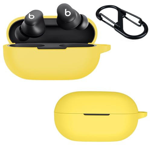 Lemxiee Flexible silicone case for Beats Solo Buds case,Protective cover for Beats Solo Buds (2024) -Yellow