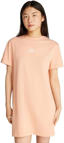 Calvin Klein Donna Abito a T-Shirt Gradient Monologo Tee Corto, Arancione (Dusty Coral), M