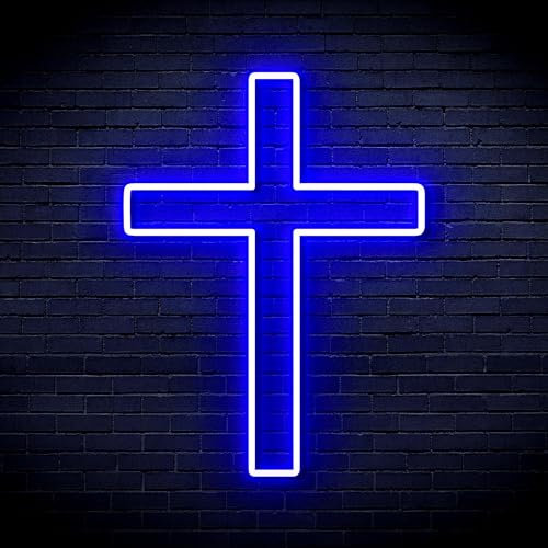AdvPro Kreuz Jesus Home Decoration Flex Silikon LED Neonschild - Blau - st16s44-fnu0059-b
