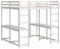 vidaXL Hochbett mit Schreibtisch & Leiter Weiß 140x200 cm Kiefernholz