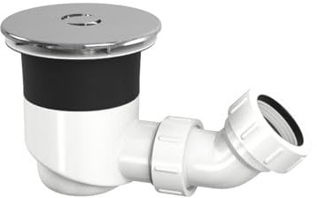 Top Fix Siphon de douche de 90 mm avec couvercle | Installation facile à faire soi-même | Joint étanche, bonde de douche à montage encastrable – Design étanche et durable (chromé)