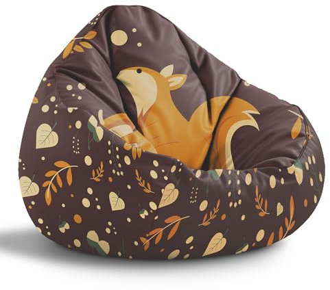 DreamRoots Sitzsack Kinder mit füllung - Sitzkissen Kinder Boden - Kinderzimmer Möbel - Sitzsäcke fürs kinderzimmer - Bean Bag M Adorable Squirrel