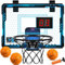 Panier de Basket Interieur - Mini Panier Basket avec Lumières de 7 Couleurs et Tableau de Bord Électronique Mini Panier De Basket pour Chambre Mini Hoop Panier Basket Enfant Adultes Rouge (Bleu)