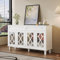 Aoskem Sideboard Kommode mit Stauraum 2 Schubladen und 4 Spiegeltüren, 140x40x83cm Buffetschrank Küchenschrank Wohnzimmer möbel komodenschrank Schließfach Standschrank Anrichte Hochschrank (Weiß)