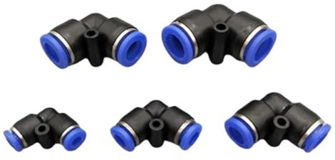 1pc PVG PV 2Way 4 6 8 10 12 14 16MM Pneumatic L Type Elbow Fitting Pipe Connector Quick Fitting EKFBQBGW(8mm to 8mm)