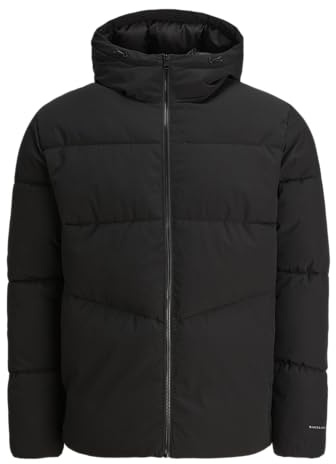 JACK & JONES Men's Jjglobal Puffer Jacket Pls, Black, 5X_l