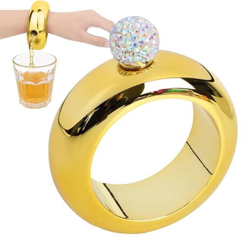 Fencetta Armband aus Edelstahl – Flasche mit Armband aus Edelstahl, 3,5 Unzen | Fiaschetta mit süßem Armband für Tanz, Geburtstag, Whiskey, Musikfestivals