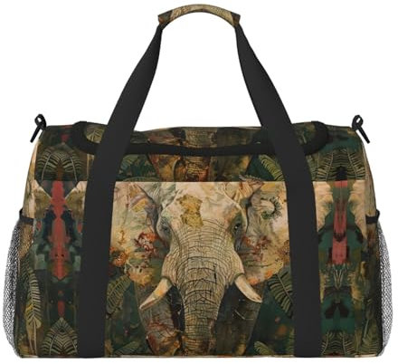 Elephant Faltbare Reisetasche, Handgepäcktasche für Wochenendausflüge, für spontane Ausflüge, Schwarz, Einheitsgröße, Schwarz, One Size