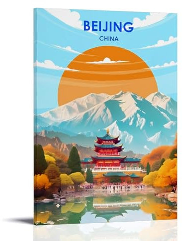 ouweri China Peking Vintage Poster Kunstdruck Leinwand Wandkunst Poster Home Decor 20x30cm