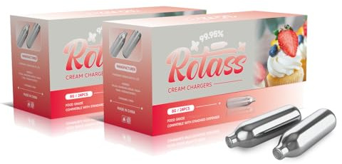 24 Packungen mit 8 g Premium Sahneschlagkapseln für professionelle Schlagsahnebereiter in Lebensmittelqualität – perfekt für Desserts, Getränke und Gourmet-Gerichte