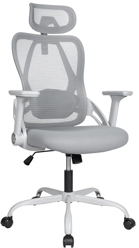 Silla de Oficina o Escritorio Ergonómica Profesional | Soporte Lumbar Ajustable | Reposacabezas Regulable | Reposabrazos 3D | Respaldo Transpirable de Malla | Silla gaming | Ruedas 360º | Office Chair