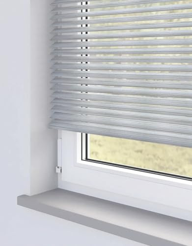 Made to Measure Faux Wooden Venetian Blinds – Flame Retardant, Moisture Resistant, Cord Operated, Ideal for all Windows (Grey)