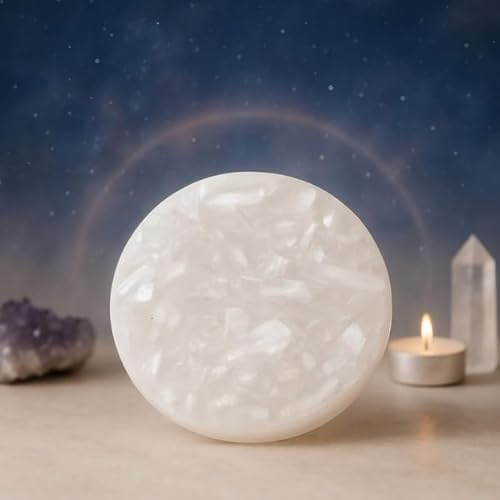 Astrotalk Raw Moroccan Selenite Plate | for Charging & Energy Cleansing | Selenite Charging Plate for Recharging Bracelets & Enhancing Crystal Energy | Authentic Moroccan Crystal for Peace & Clarity