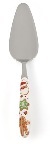 Excelsa Wonderful Ginger Paletta per Dolci Natalizia, Acciaio Inox, Decorata con Omino Pan di Zenzero e Babbo Natale