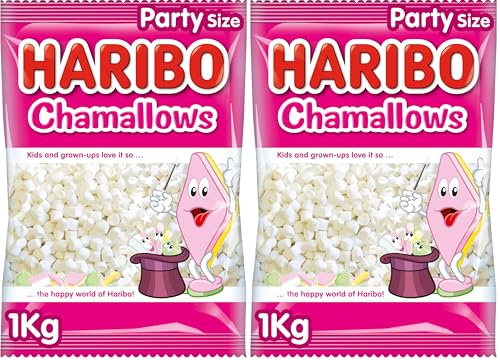 HARIBO Chamallows Mini Marshmellows, White, 1 kg (Pack of 2)