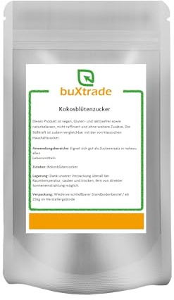 20 kg Kokosblütenzucker - Kokos Süßen Zimt Karamel goldfarbener Zucker