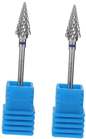 Brocas para Lima de Pedicura 2 Piezas de Acero Azul para Uñas | Herramientas para Esmalte en Gel, Cuidado Integral, Pulido y Cutículas, Uso Doméstico y Salón