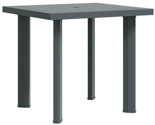 KKgypkn Table de jardin avec trou pour parasol en plastique pour les repas en plein air sur la terrasse dans le jardin et le camping