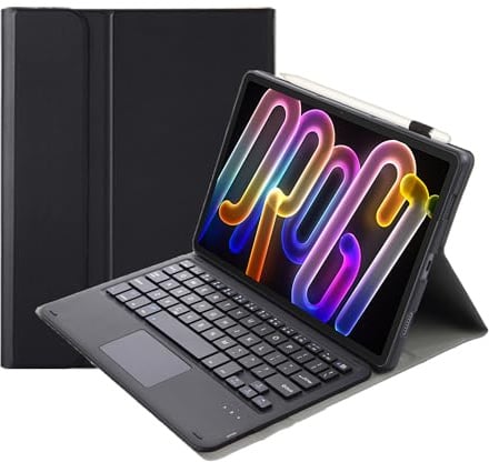 leleyo Custodia con tastiera per tablet Lenovo Yoga Tab/Lenovo Xiaoxin Pad Pro GT 11.1 Smart Cover Touchpad magnetica con tastiera Bluetooth wireless rimovibile per Yoga Tab TB710FU, nero