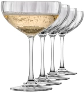 Schott Zwiesel Sektschale Blossom (4er-Set), Made in Germany | aus Tritan®-Kristallglas, für Champagner, Sekt & Desserts, mit Moissierpunkt, brillant, langlebig, spülmaschinenfest
