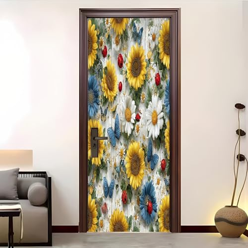 Dörrposter/dörrfolie 85 x 205 cm flerfärgad självhäftande dörrdekal