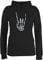 Pullover Damen Hoodie Frauen - Heavy Musik Hard Rock - Metal Horns Skelett Hand - XXL - Schwarz - Rocker Outfit Metalhead rockig Oberteil mit hände Fans skeletthand Hoody Festival skellethand Pulli