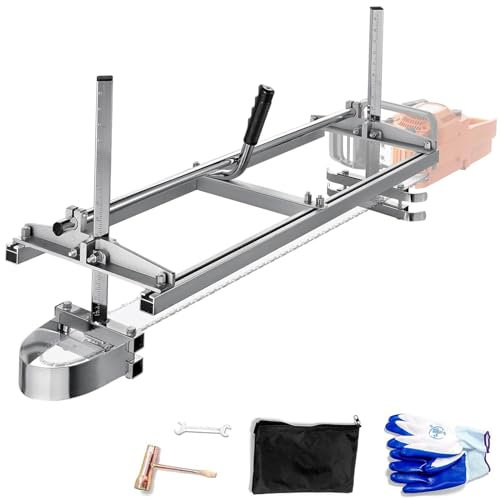 Hazlewolke 90 CM Molino De Motosierra Portátil, Aserradero para Motosierra de Aluminio y Acero Inoxidable14 a 36 Pulgadas, Altura y Ancho Ajustables Chainsaw Mill, para Constructores y Carpinteros